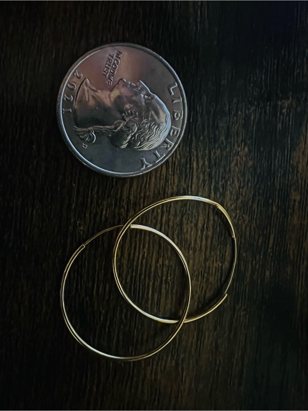 14K Gold Hoop Earrings - Picture 3 of 3